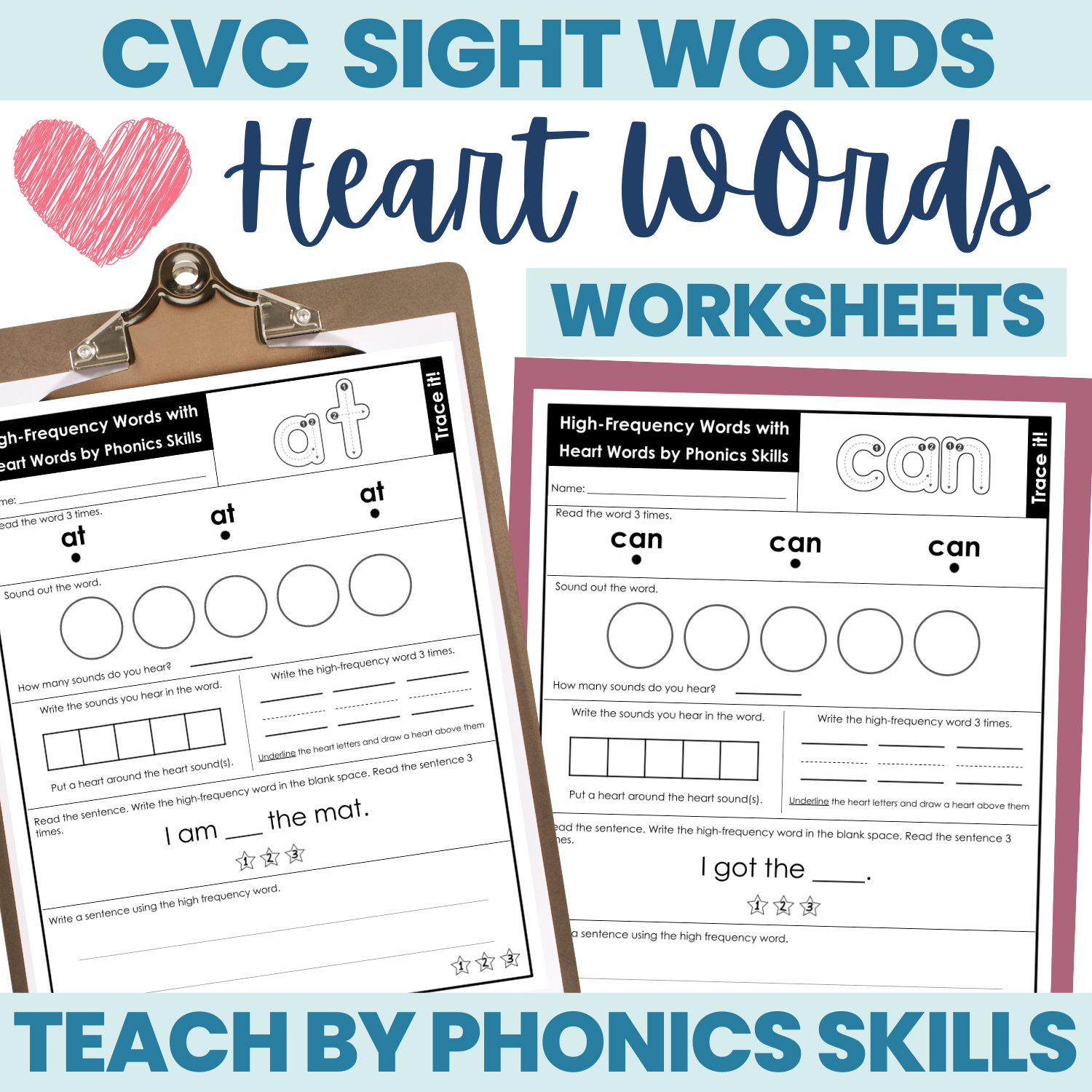 Making Sight Words Easier Through Phonics Endless Heart Word Worksheets