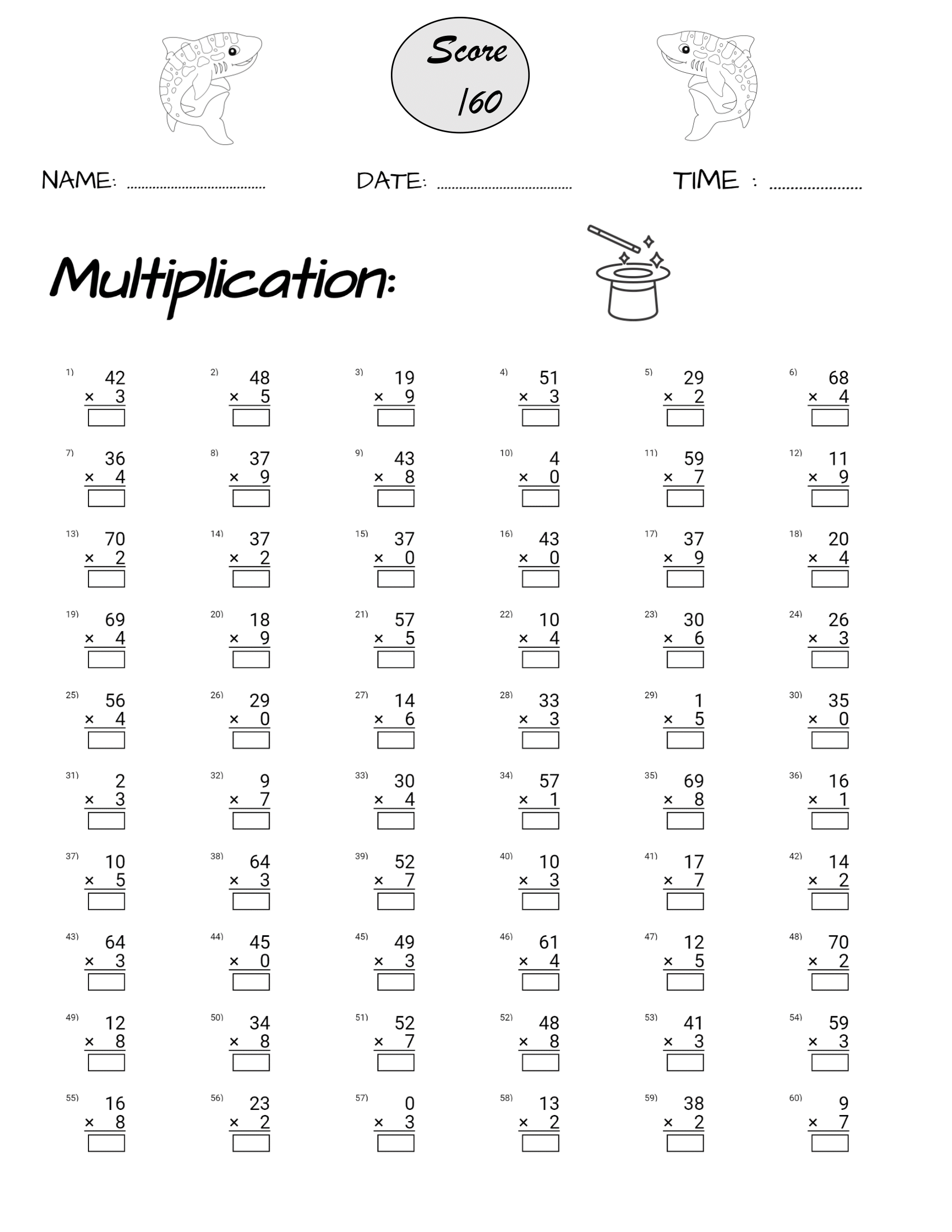 Math Multiplication And Division Worksheets Within 70 2nd Grade Math Facts Teaching Resources