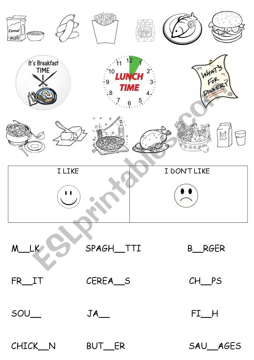 Meals Of The Day ESL Worksheet By Cristinakiss