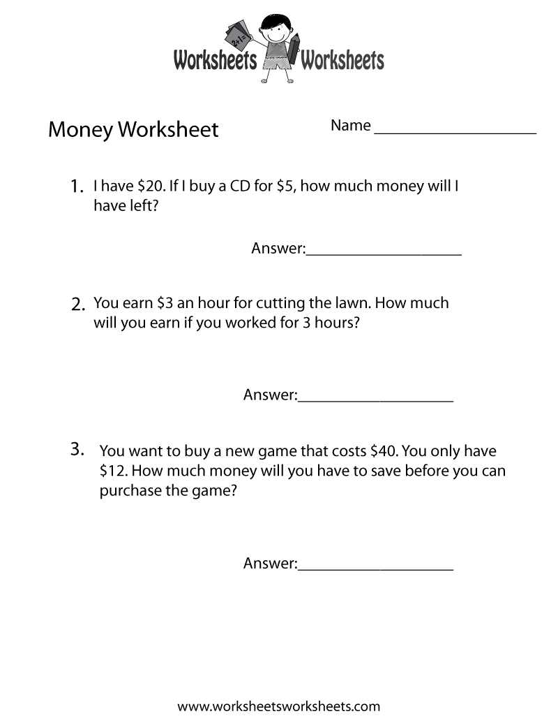Free Printable Money Worksheets Pdf