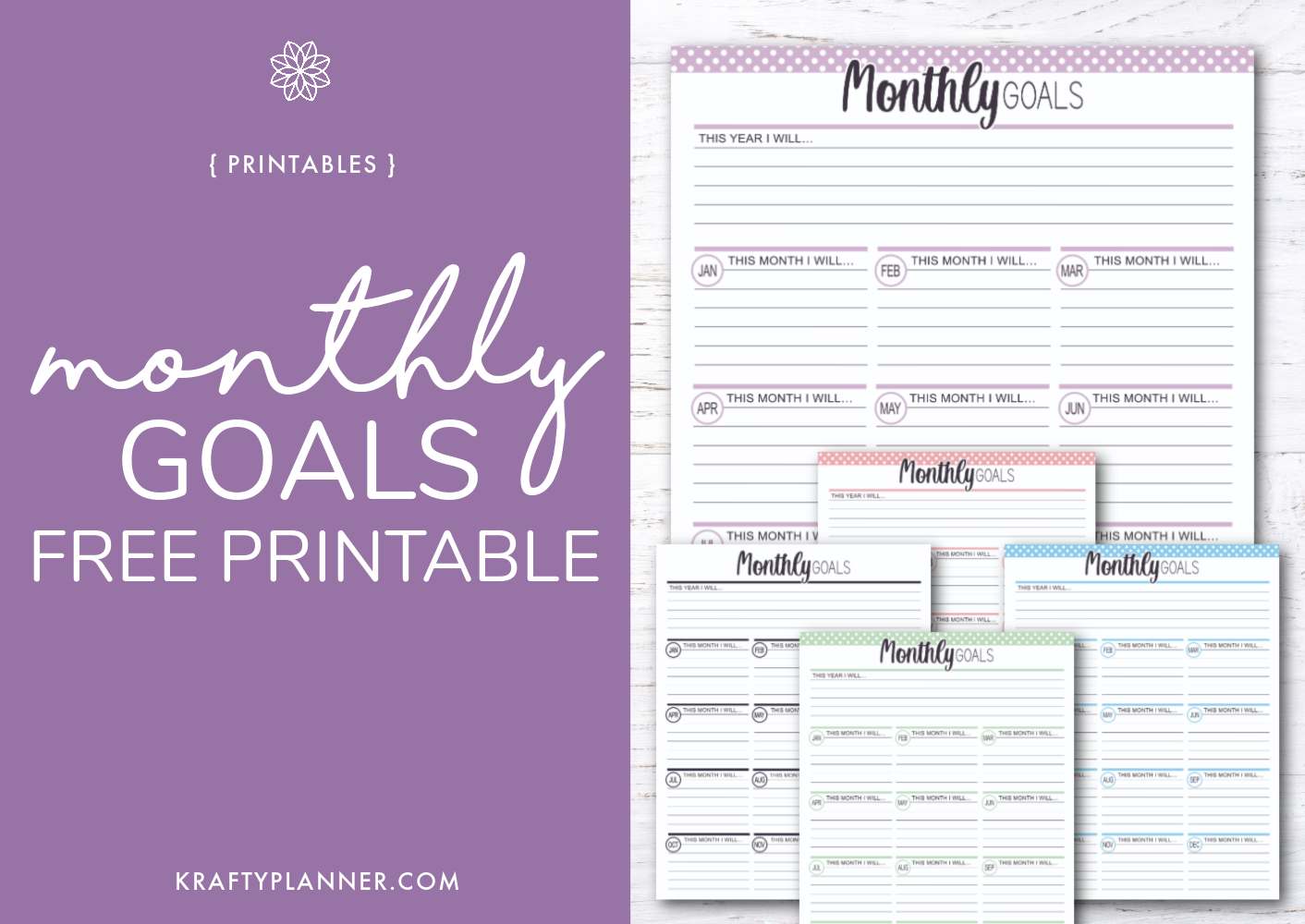Monthly Goals Worksheet Free Printable Day 1 Krafty Planner Monthly Goals Worksheet Free Printable Day 1 Krafty Planner
