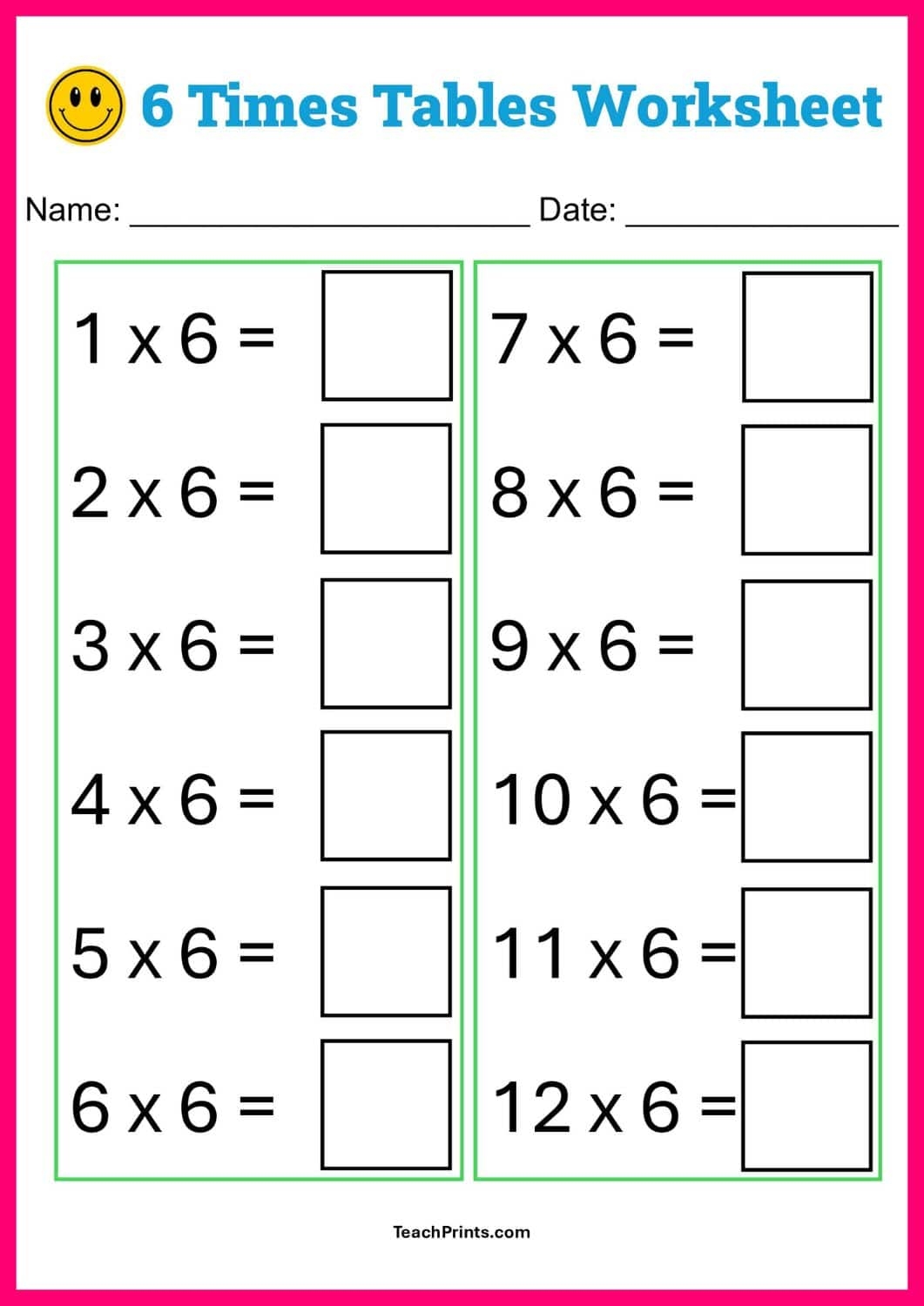 Multiplication Worksheets Free Printables Teach Prints