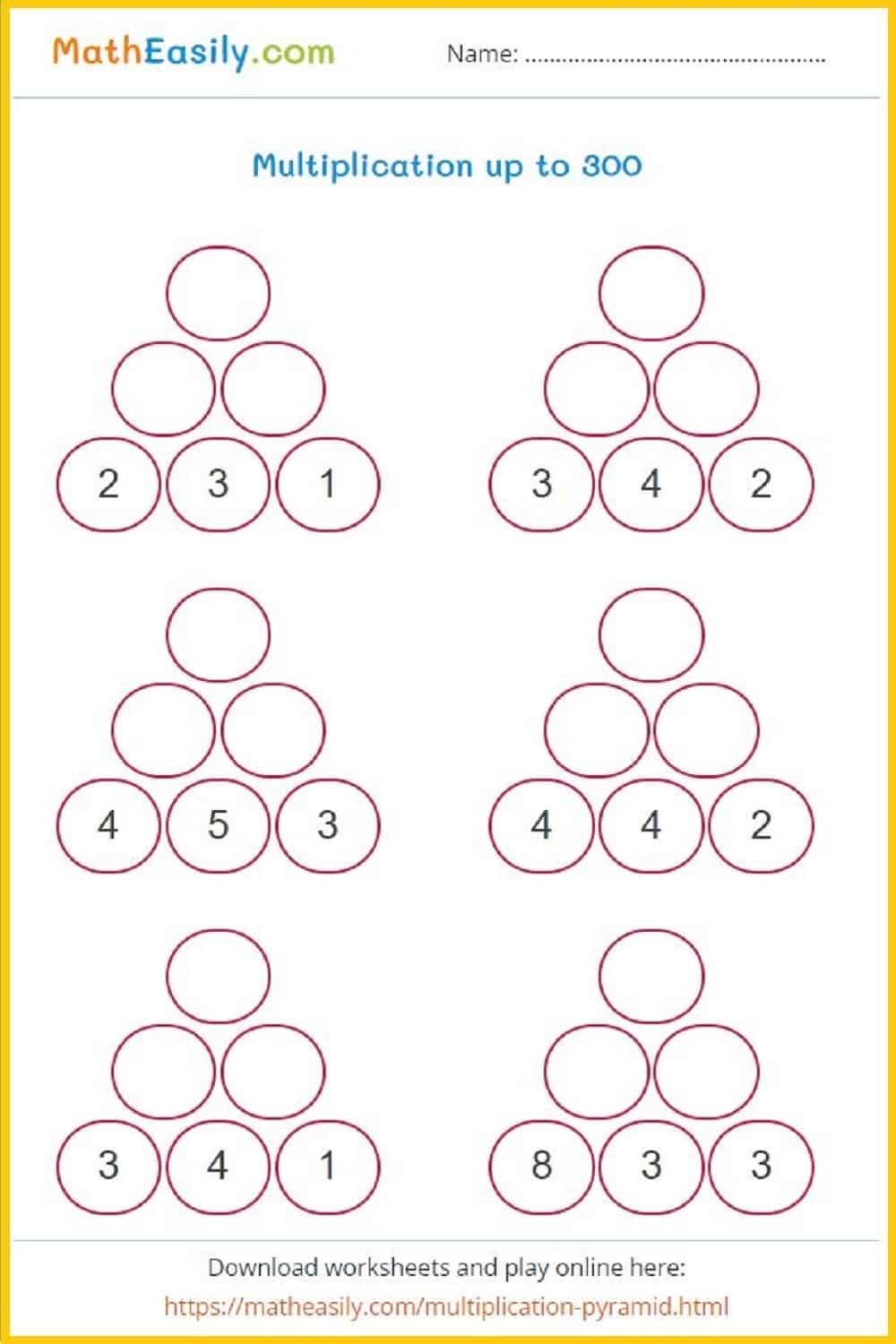 Multiplication Worksheets PDF Free Download