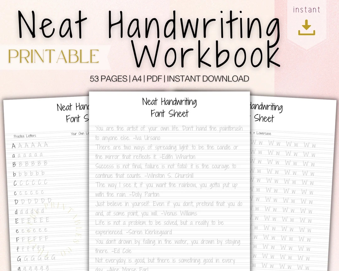 Neat Handwriting Practice Sheets