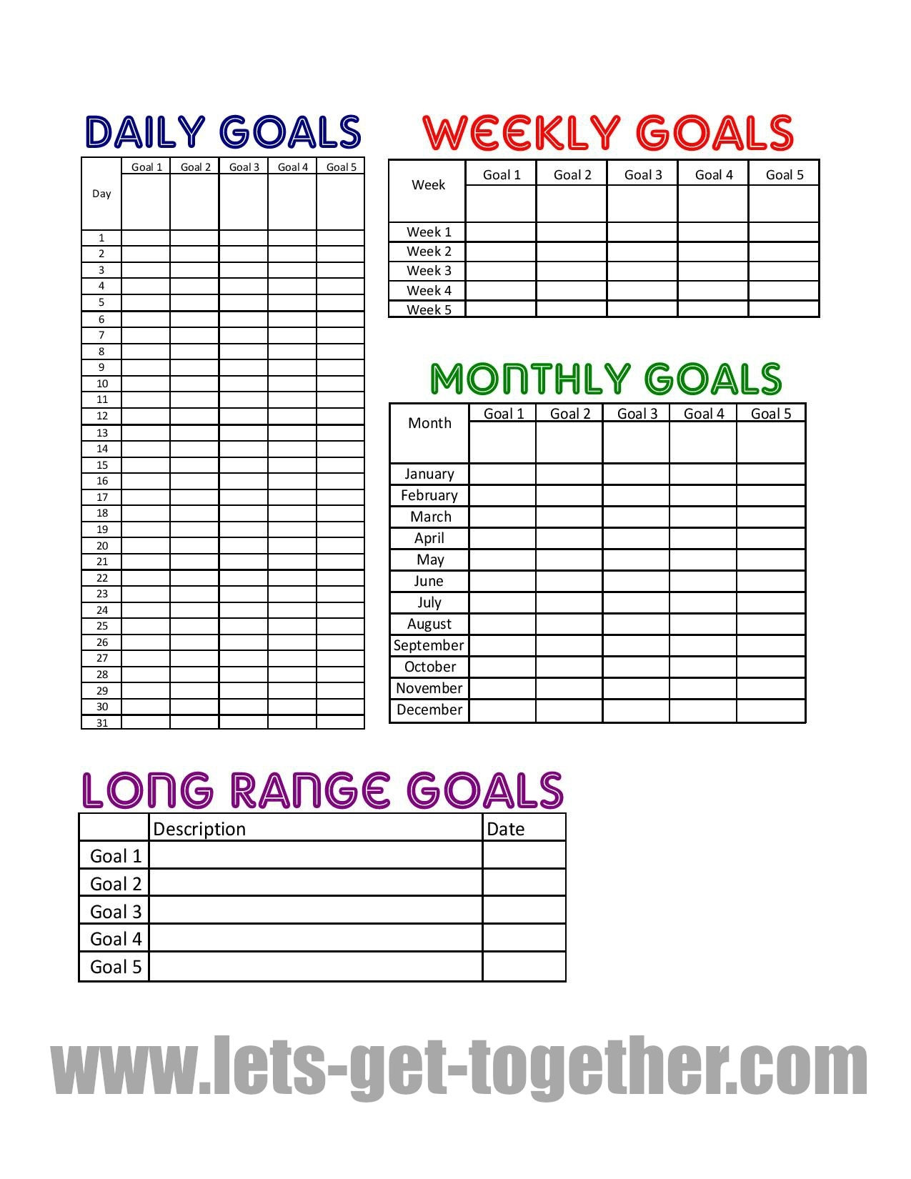 New Year Goal Setting Tips FREE PRINTABLE 