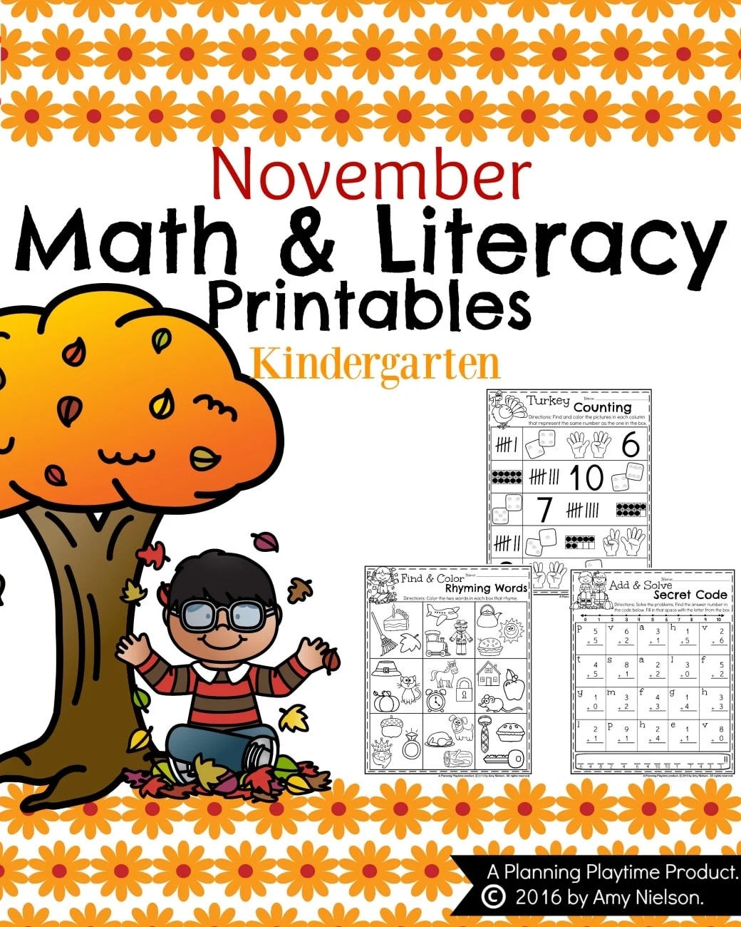 November Kindergarten Worksheets Planning Playtime