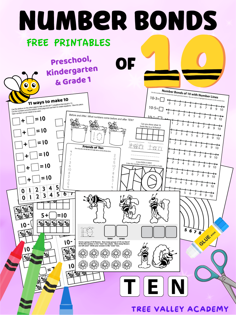 Number Bonds To 10 Worksheets Tree Valley Academy