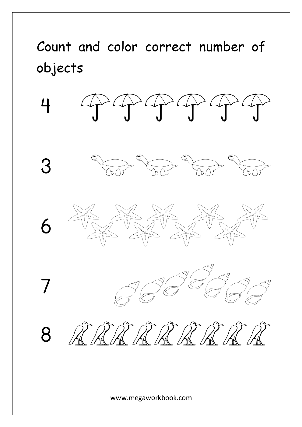 Free Printable Counting Worksheets