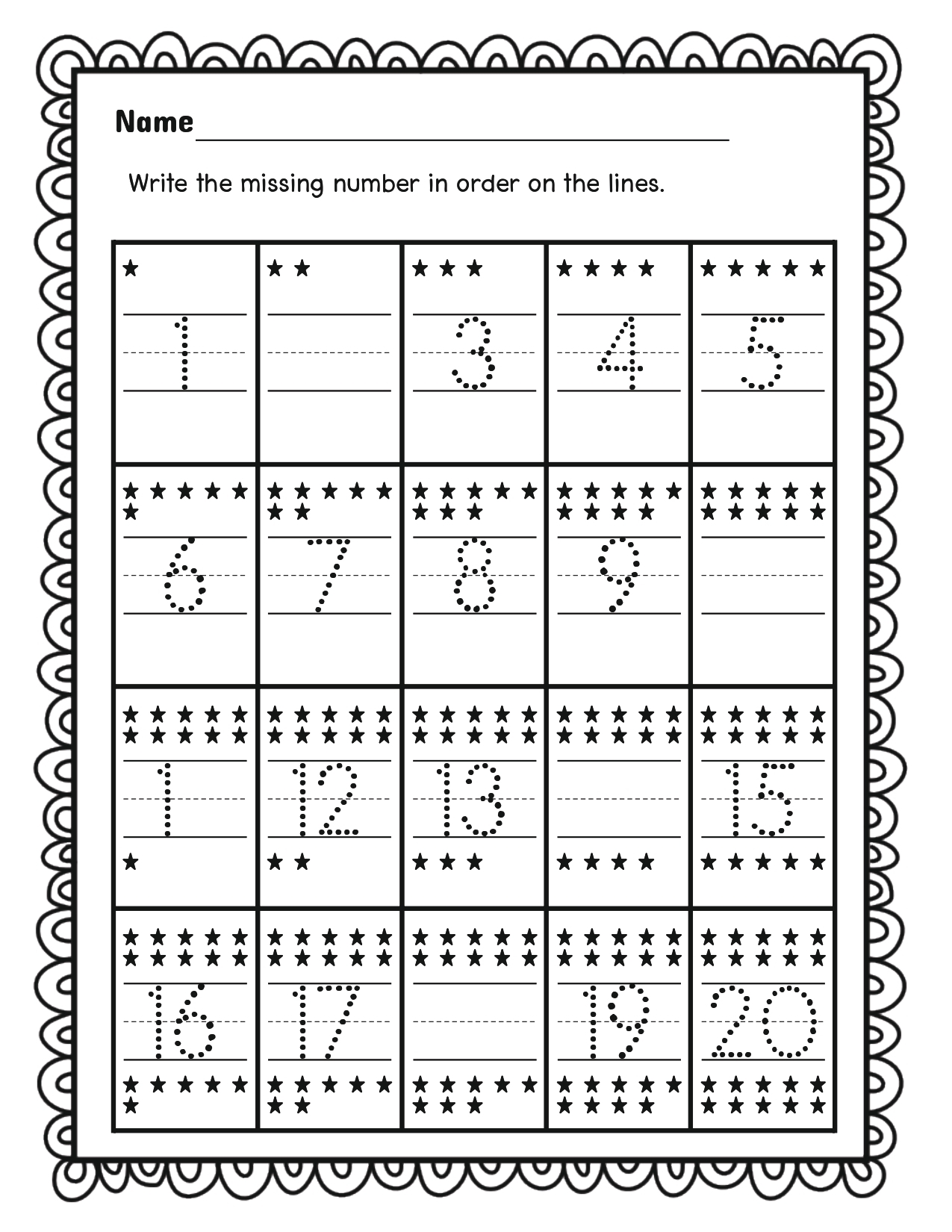 Free Printable Tracing Numbers 1-20 Worksheets Pdf