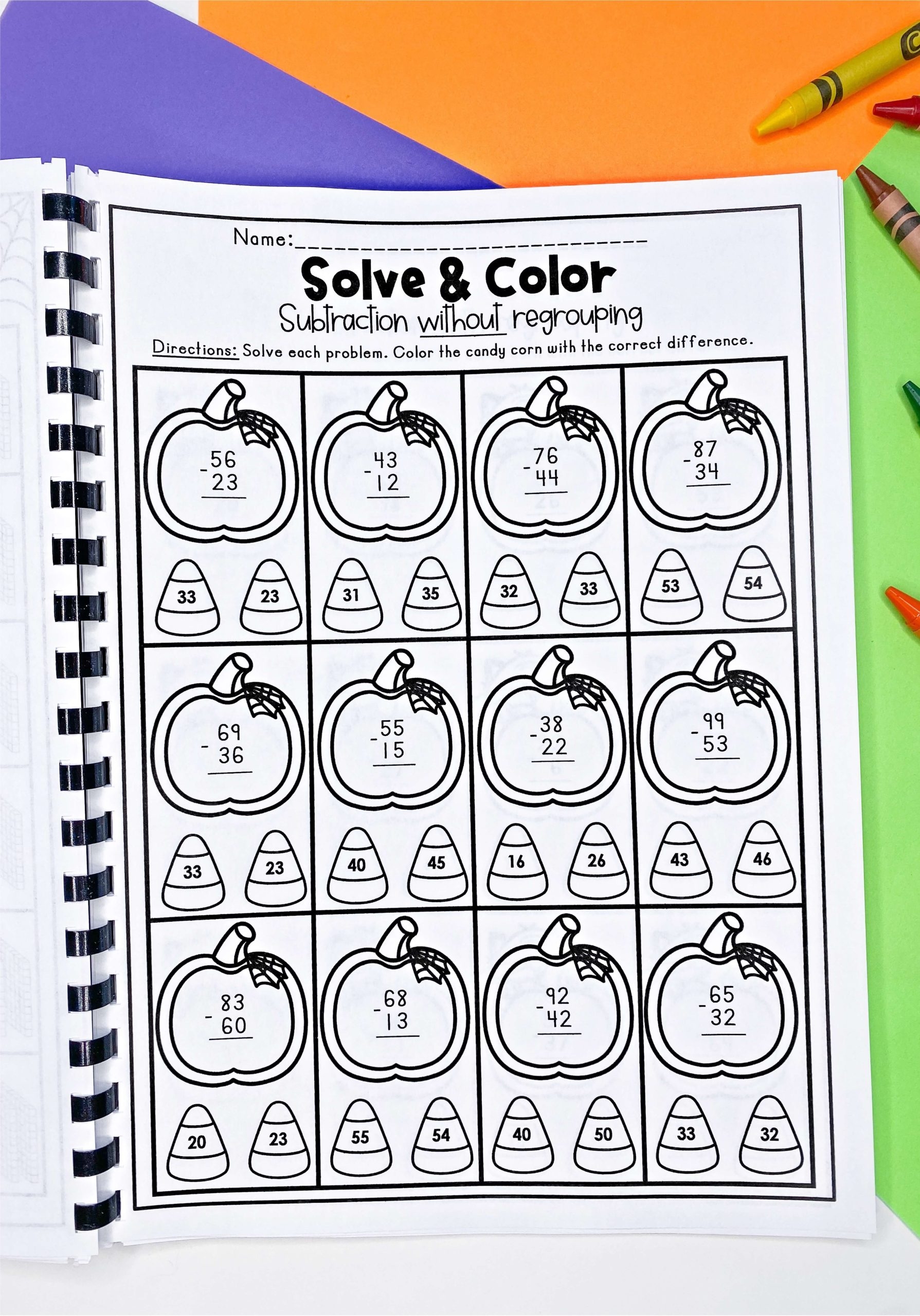 October Printables Second Grade Review Worksheets ELA Grammar Reading Math Shop Sweet Tooth Teaching