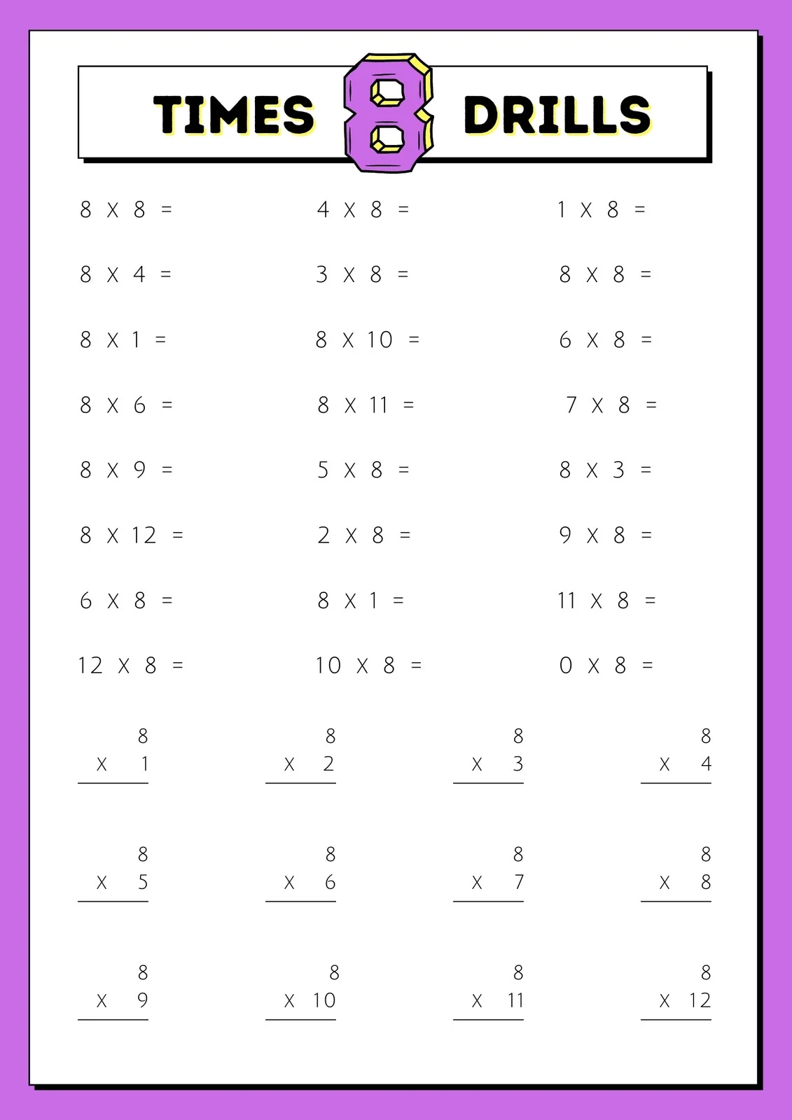 Multiplication Table Free Printable Worksheets