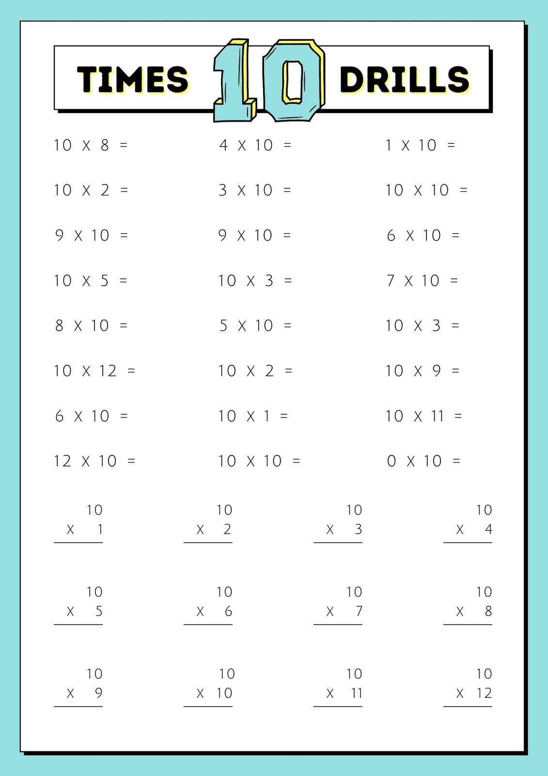 Page 3 Free Multiplication Worksheet Templates To Use And Print Canva