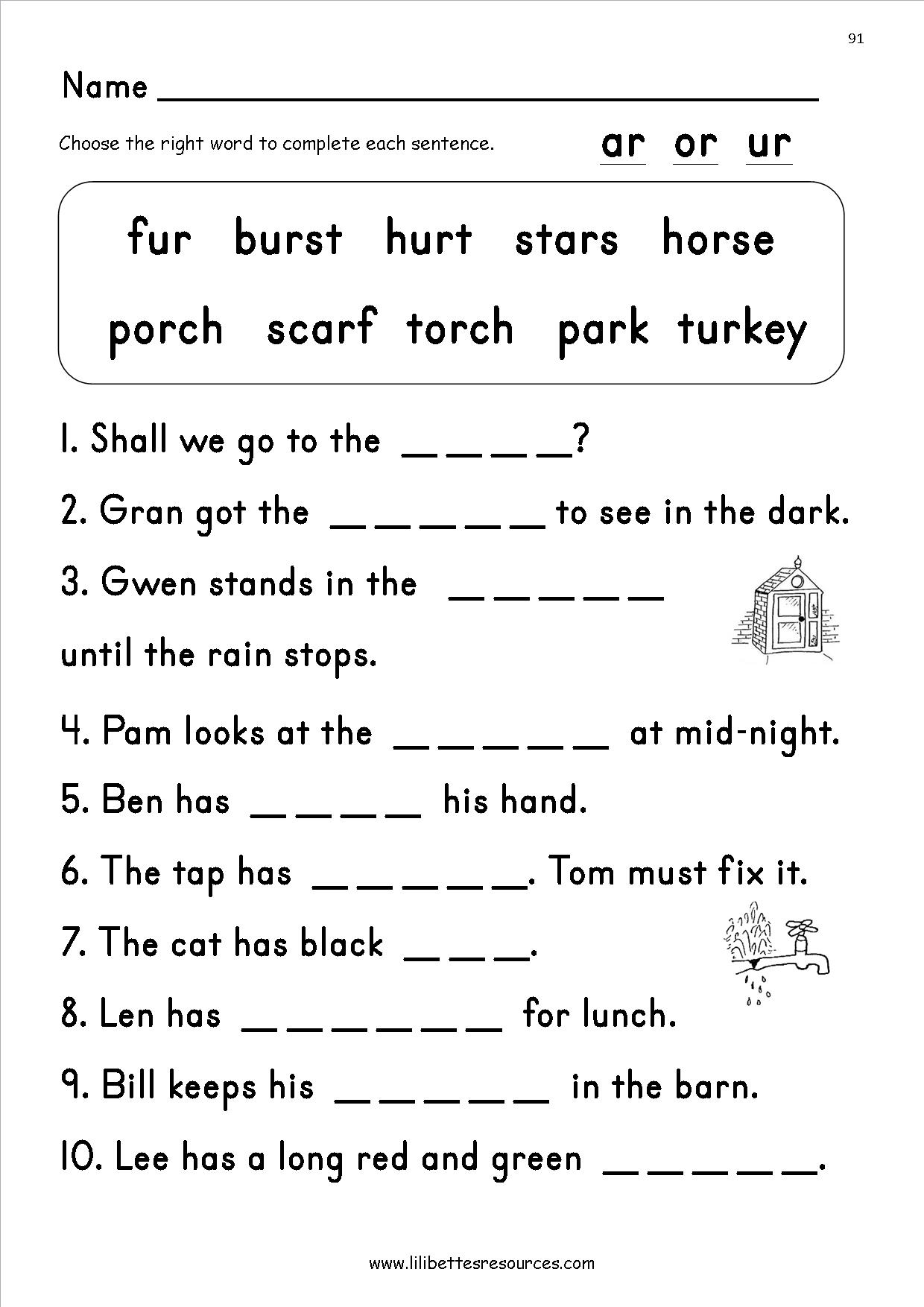 Free Printable Phonics Worksheets