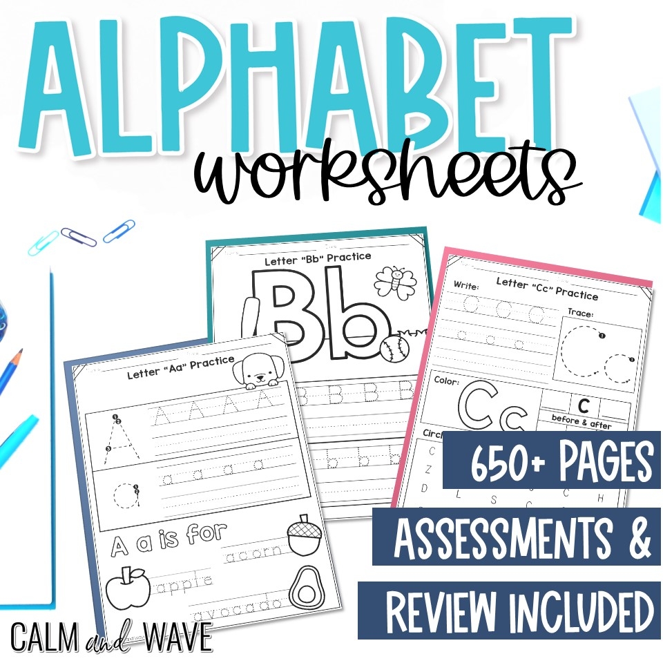 Preschool Alphabet Practice Worksheets Calm Wave