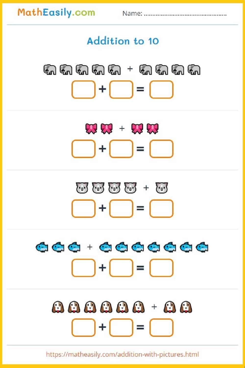 Printable 1st Grade Math Worksheets PDF Free Download