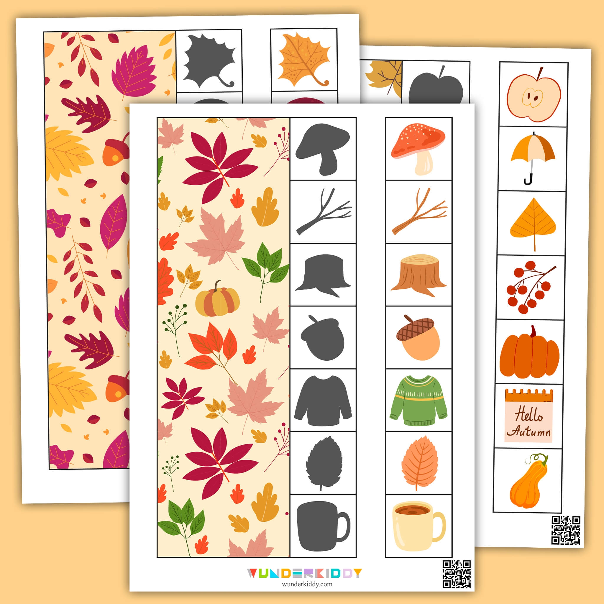 Printable Autumn Leaves Color Matching Worksheet For Toddlers