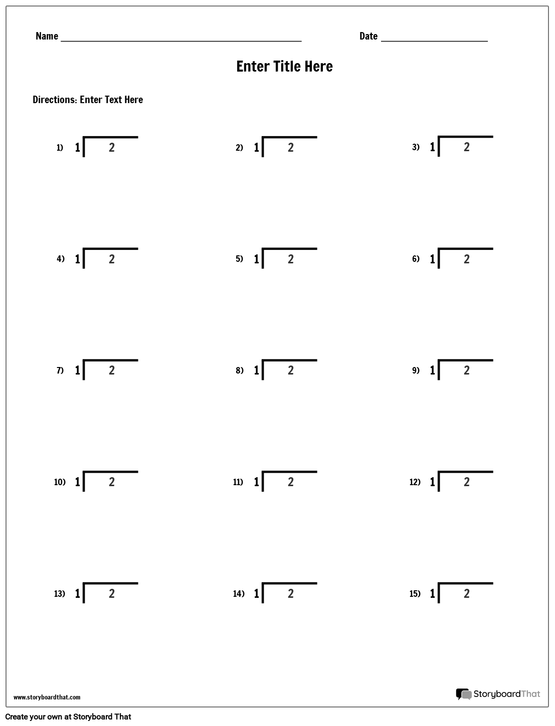 Division Printable Worksheets