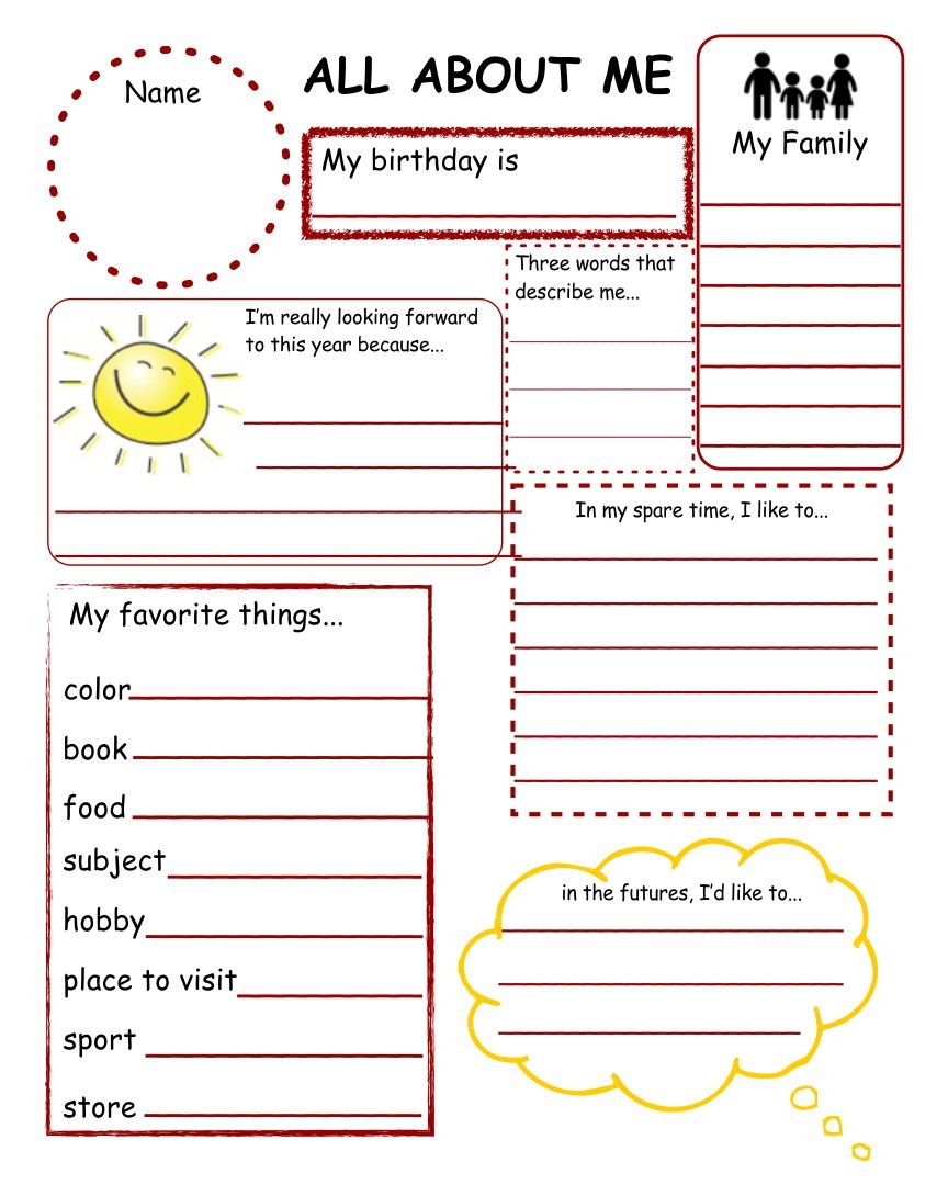 Printable Get To Know Me Questions Worksheets List PDF Packet Worksheets Library