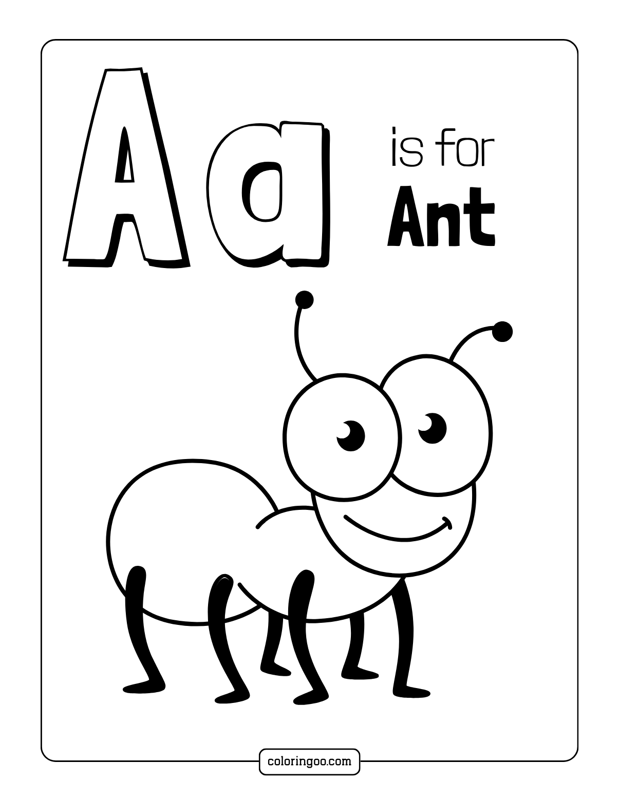 Printable Letter A Coloring Page Worksheet