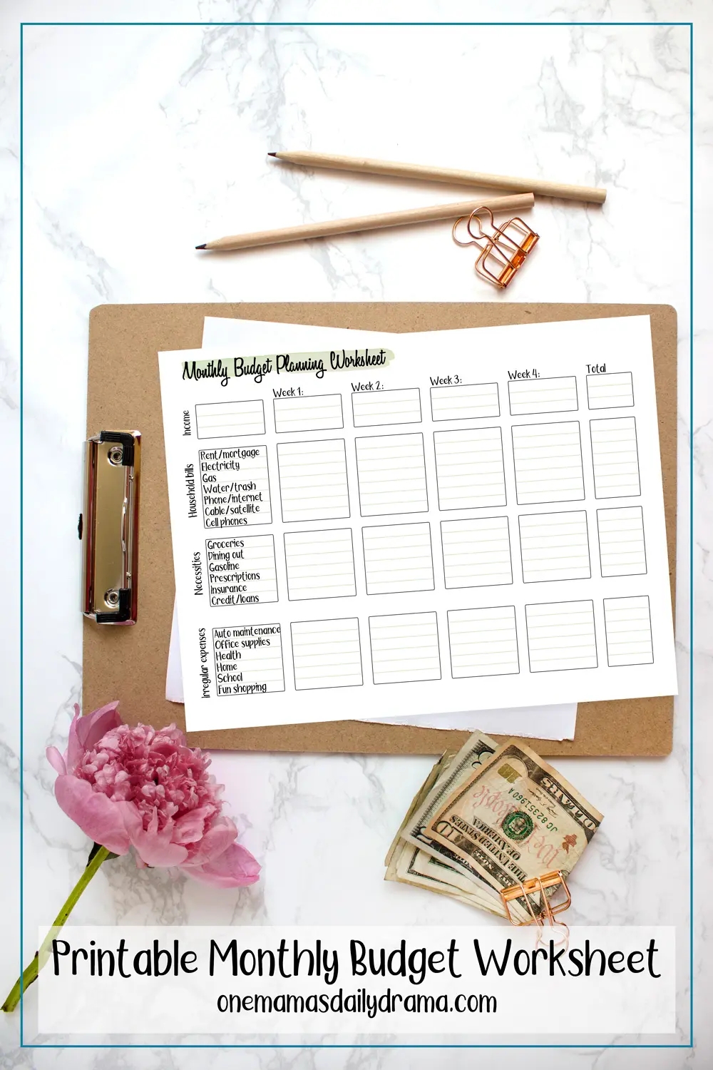 Printable Monthly Budget Planning Worksheet To Track Spending