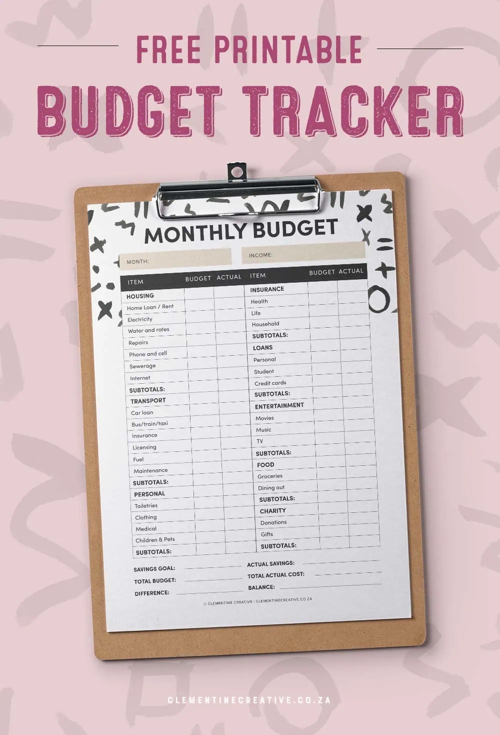 Monthly Budget Worksheets Printable