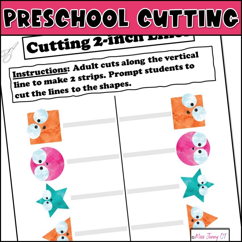 Printable Preschool Scissors Cutting Practice Worksheets Miss Jenny OT