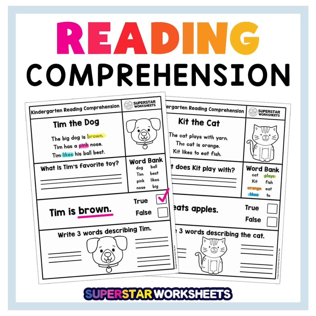 Free Printable Reading Worksheets