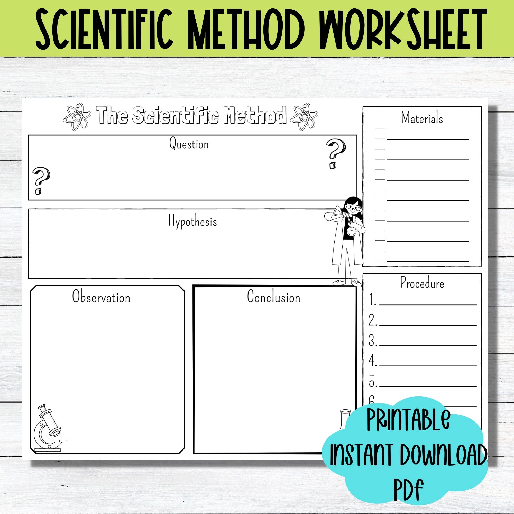 Scientific Method Worksheet Homeschool Science Project Printable Worksheet Science Activities Science Template Kids Science Fair Experiment Etsy Australia