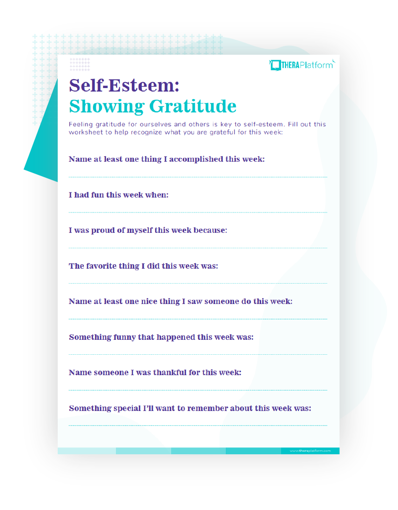 Self Esteem Worksheets