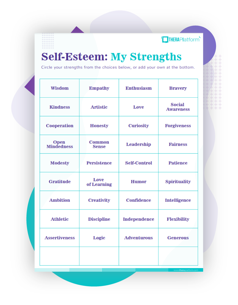 Self Esteem Worksheets