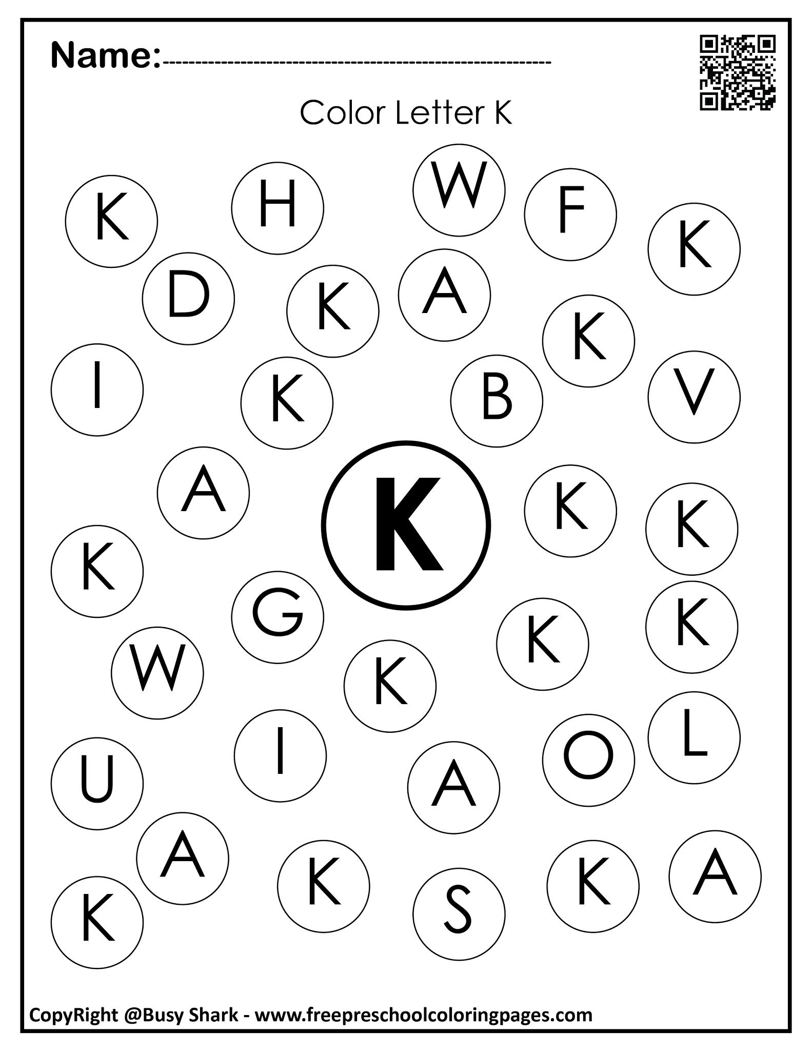 Free Printable Letter K Worksheets