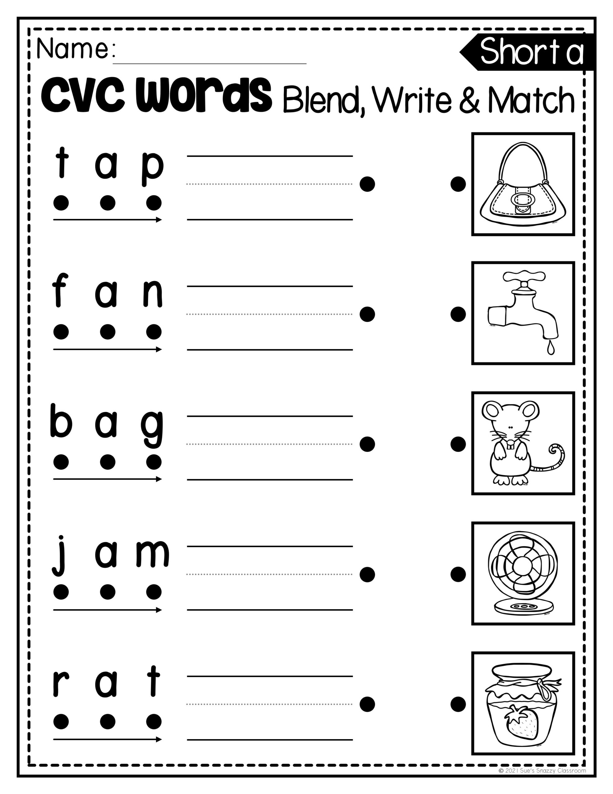 Cvc Words Worksheets Free Printable