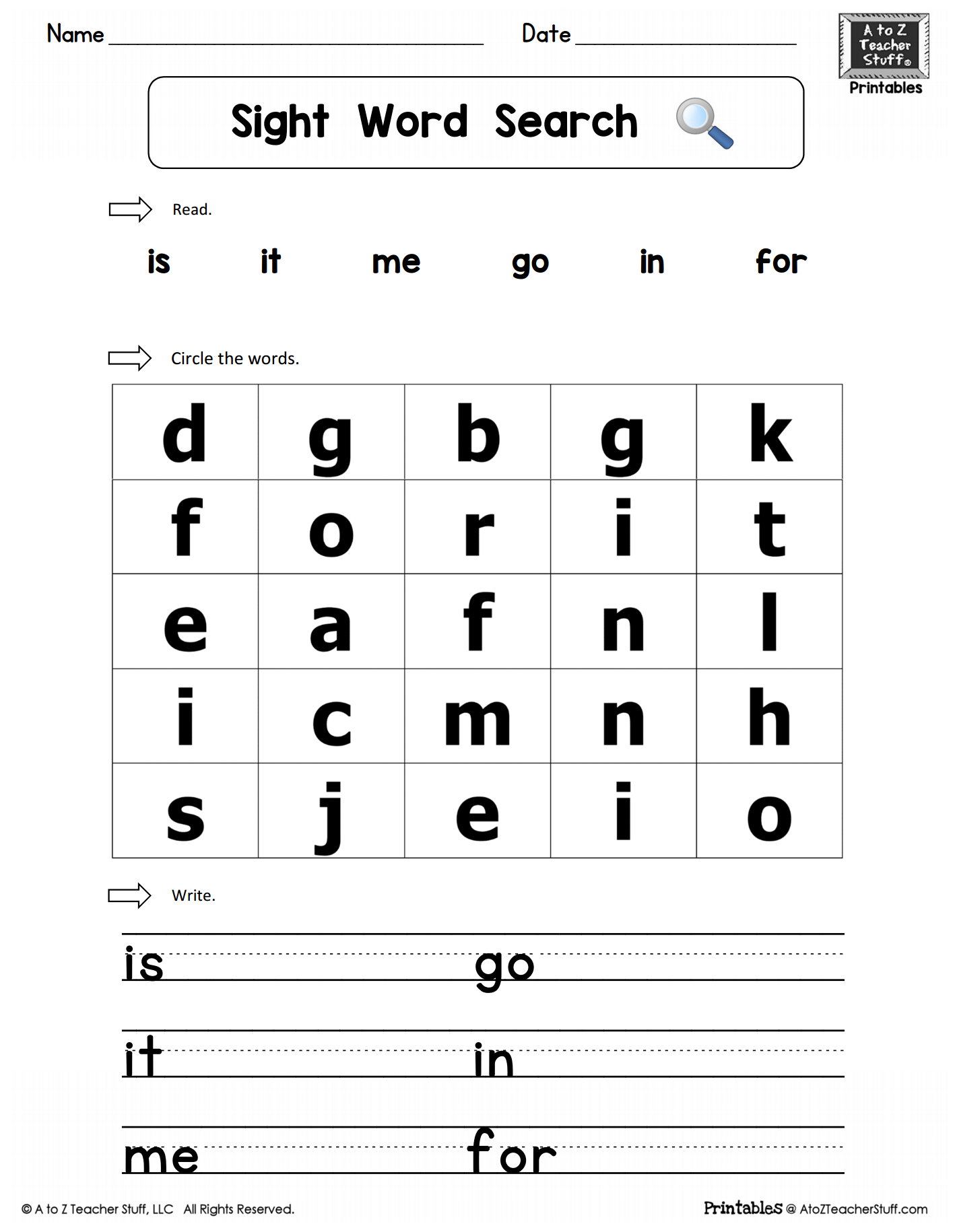 Sight Words Practice Word Search Is It Me Go In For A To Z Teacher Stuff Printable Pages And Worksheets Sight Words Practice Word Search Is It Me Go In For A To Z Teacher Stuff Printable Pages And Worksheets