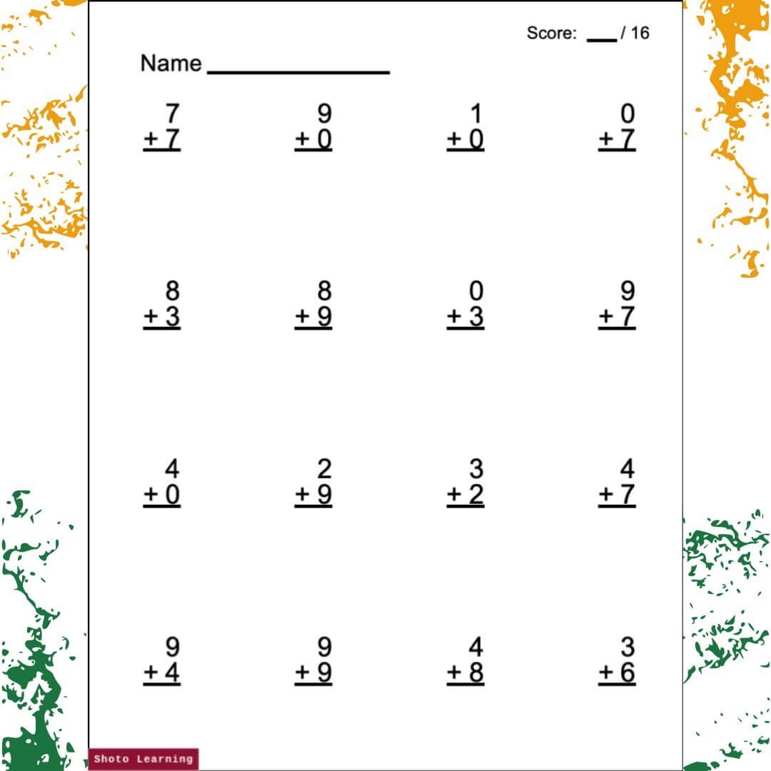 Printable Math Addition Worksheets