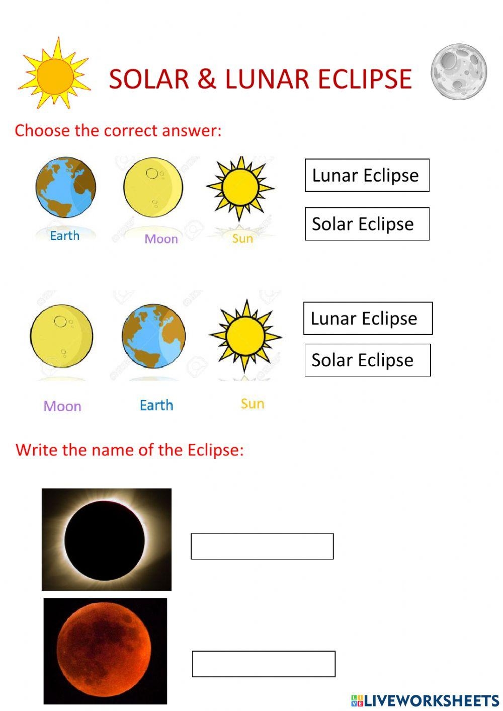 Solar Lunar Eclipses Online Exercise For Live Worksheets Worksheets Library Solar Lunar Eclipses Online Exercise For Live Worksheets Worksheets Library