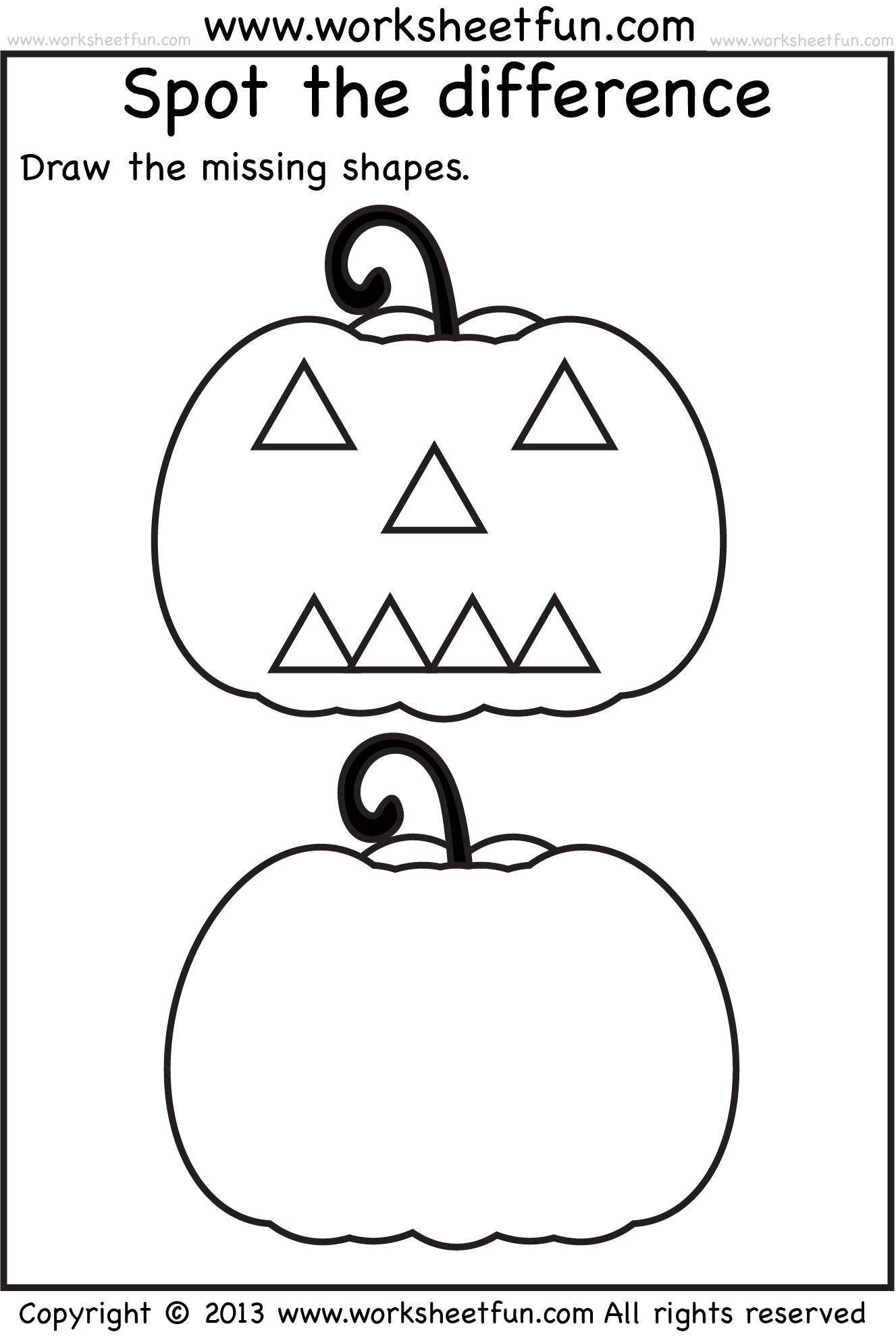 Spot The Difference Pumpkin 1 Worksheet FREE Printable Worksheets Worksheetfun