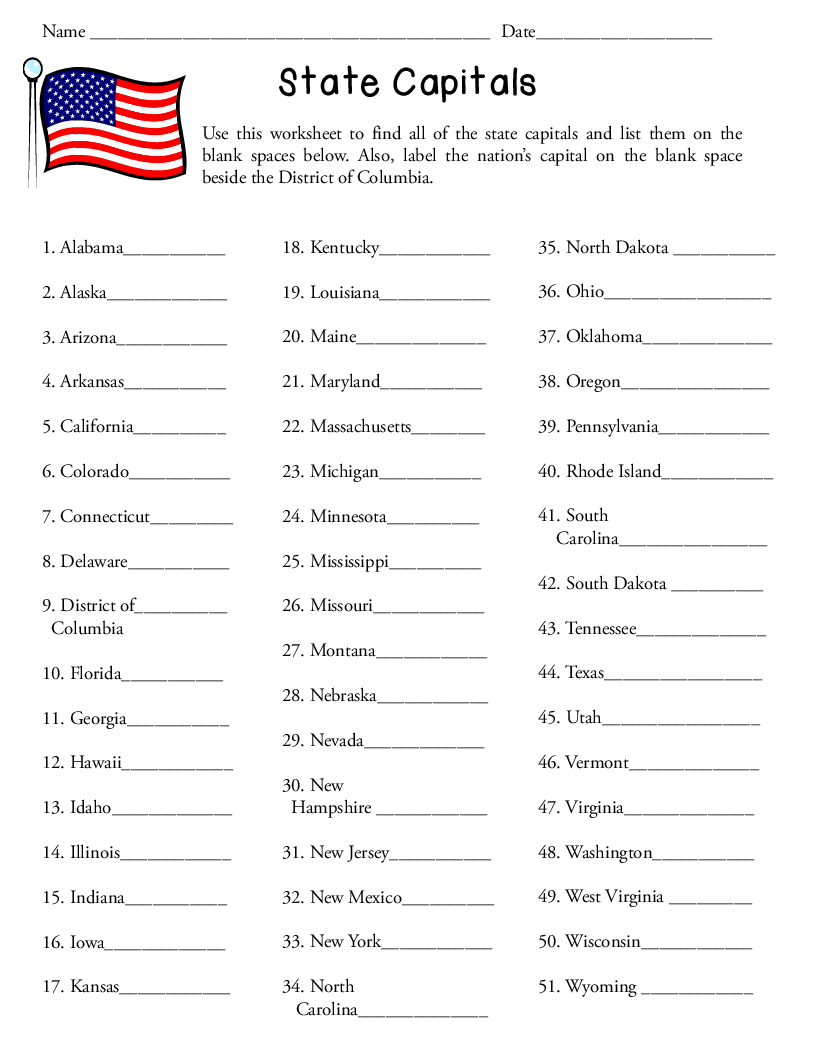States And Capitals Worksheets Engaging Learning Resources For Geography Education States And Capitals Worksheets Engaging Learning Resources For Geography Education