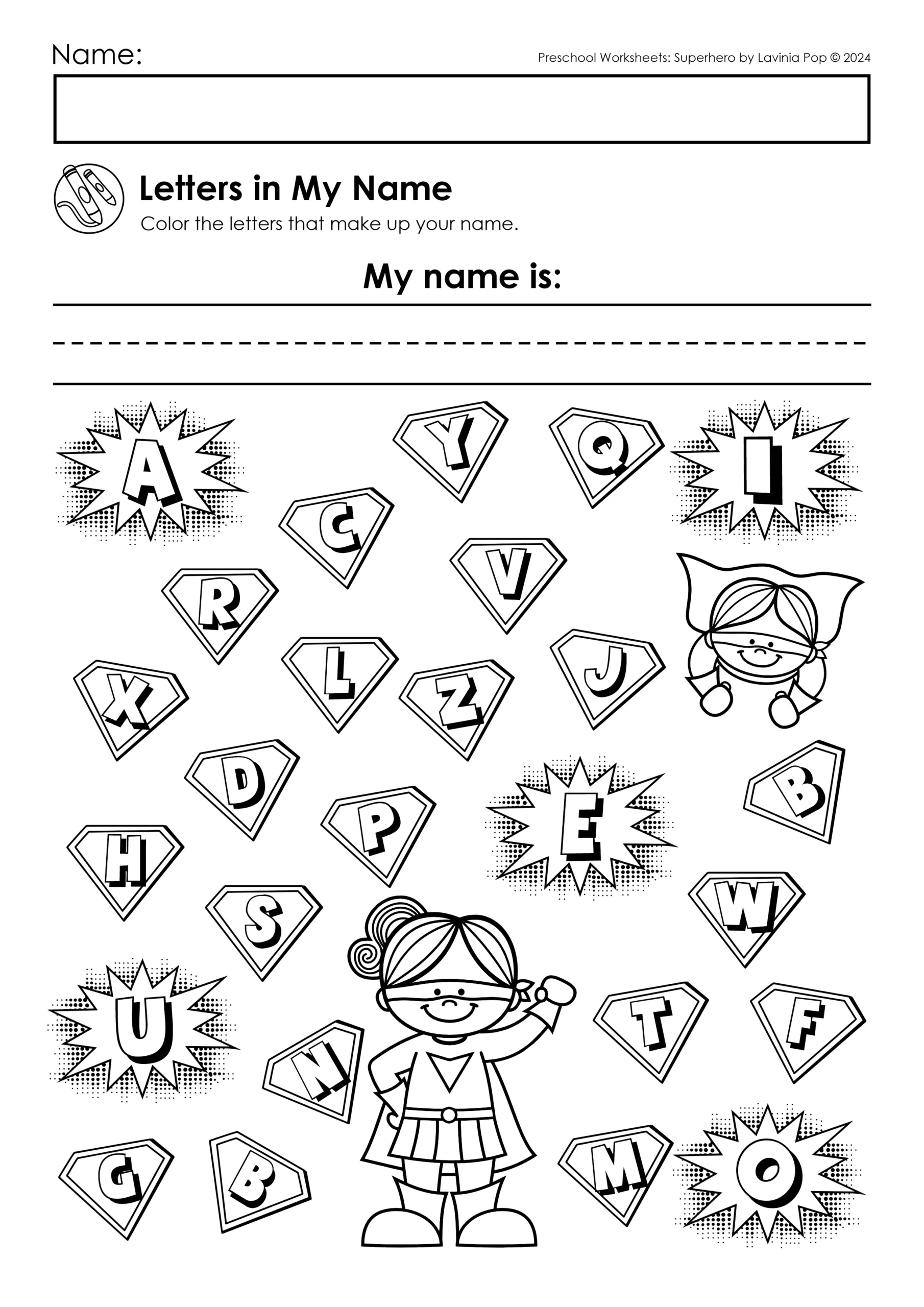 Superhero Preschool Worksheets And Activities No Prep