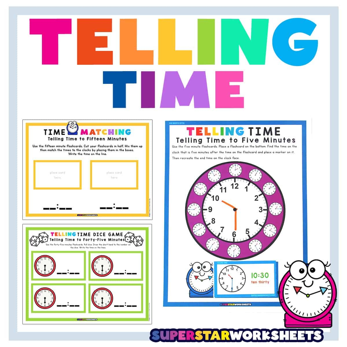 Telling Time Superstar Worksheets