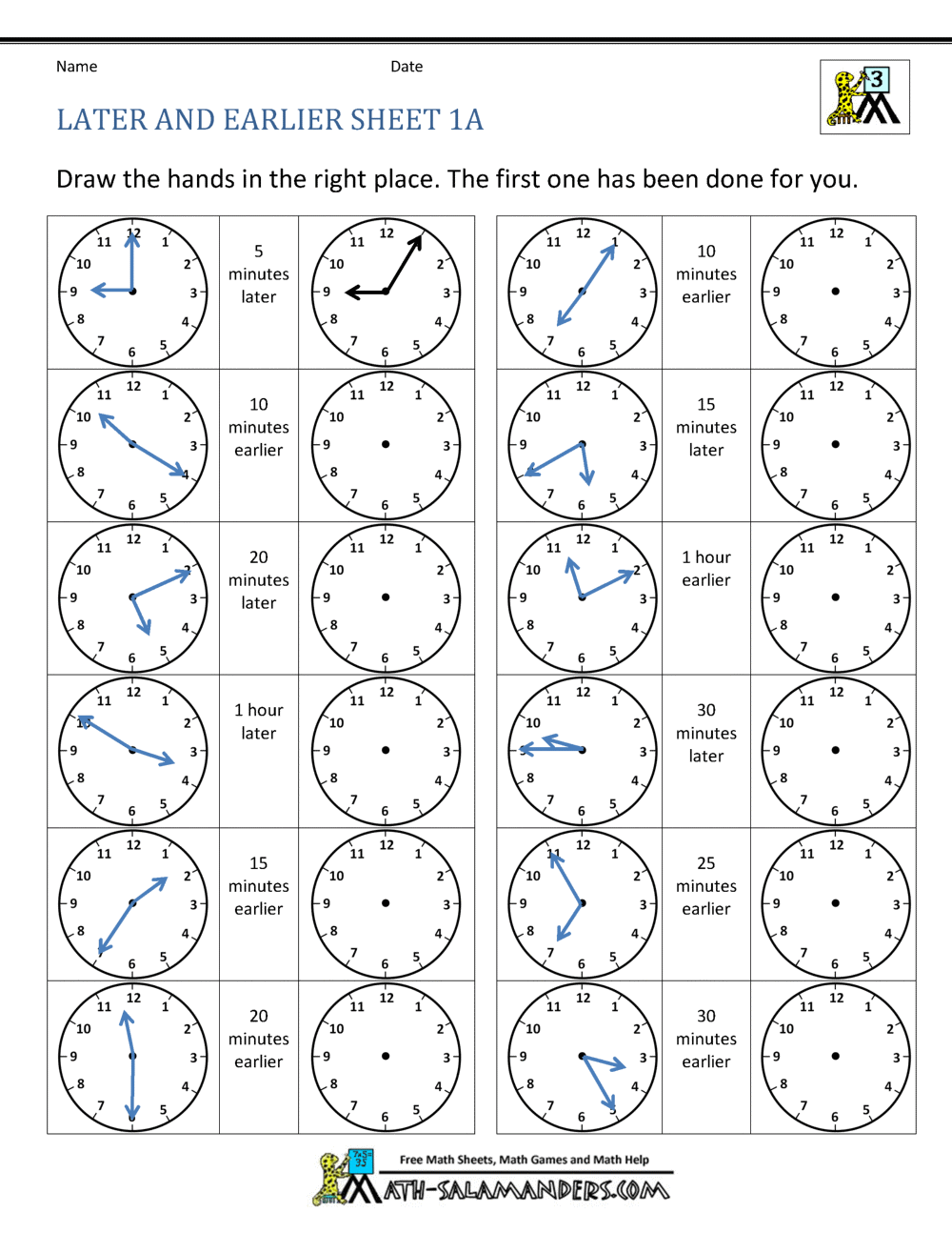 Free Printable Time Clock Worksheets