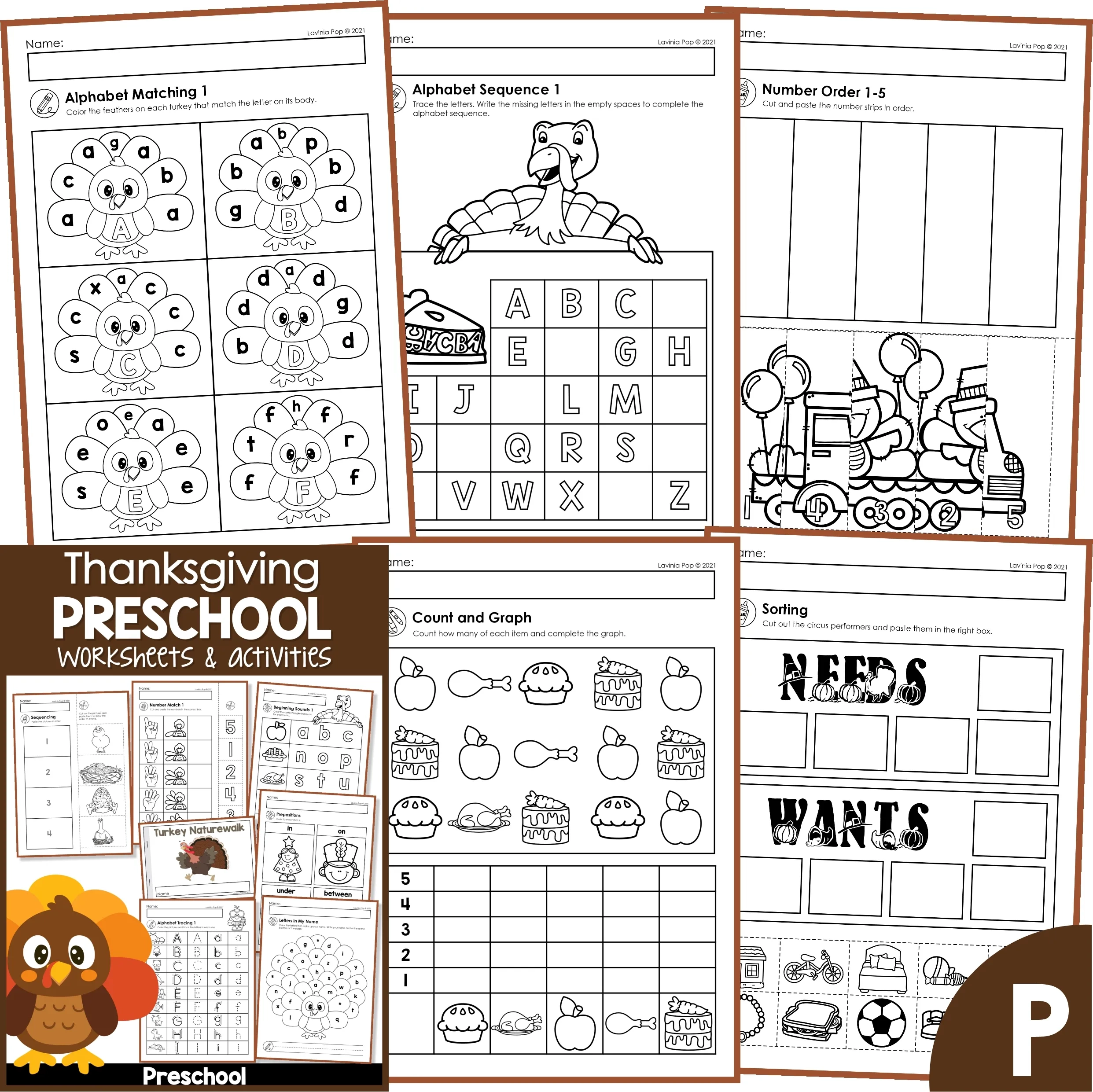 Thanksgiving Preschool Worksheets And Activities No Prep