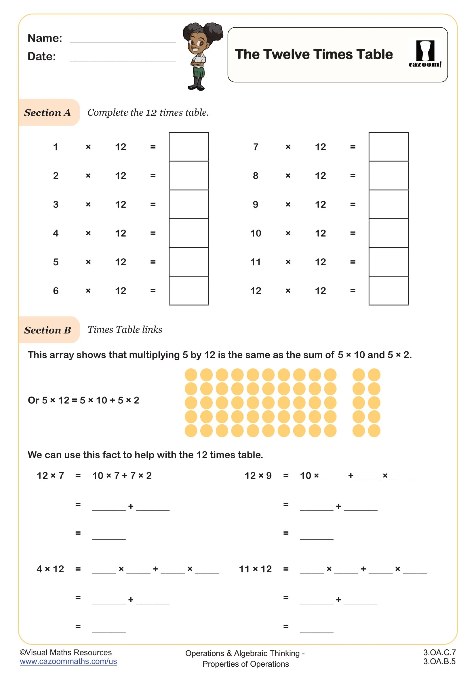 Times Tables Free Printable Worksheets