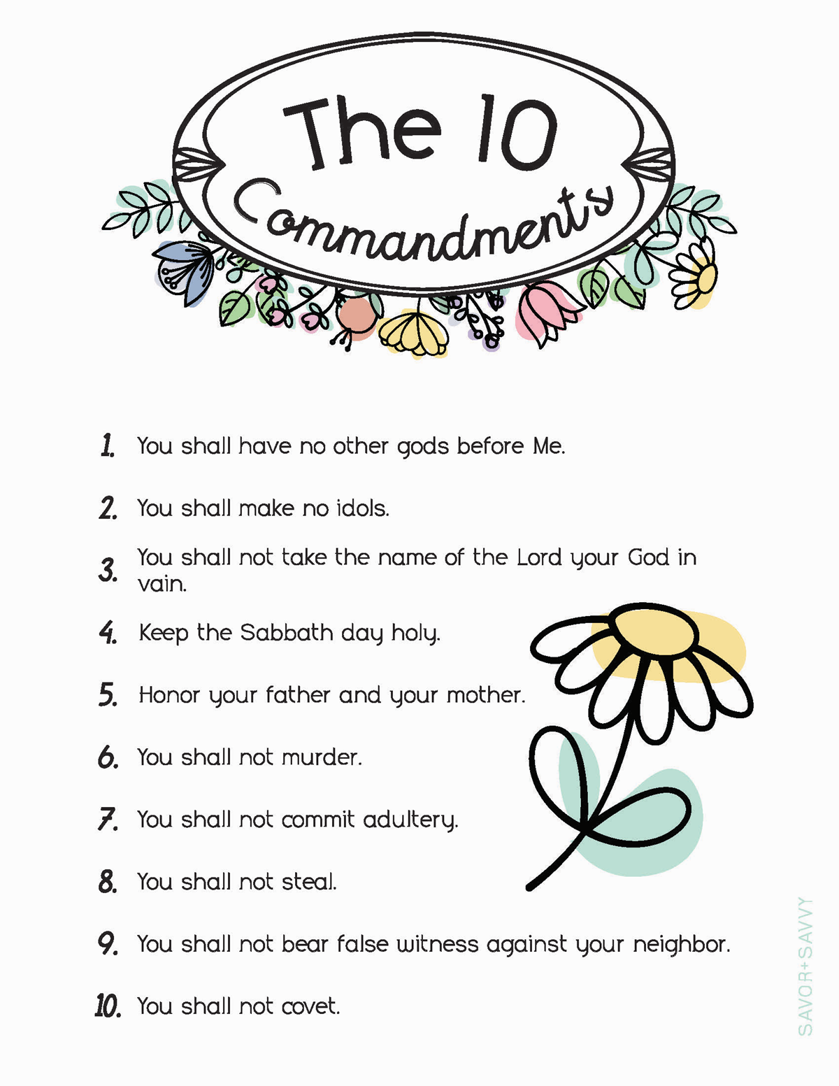 The Ten Commandments For Kids The Homeschool Daily Worksheets Library
