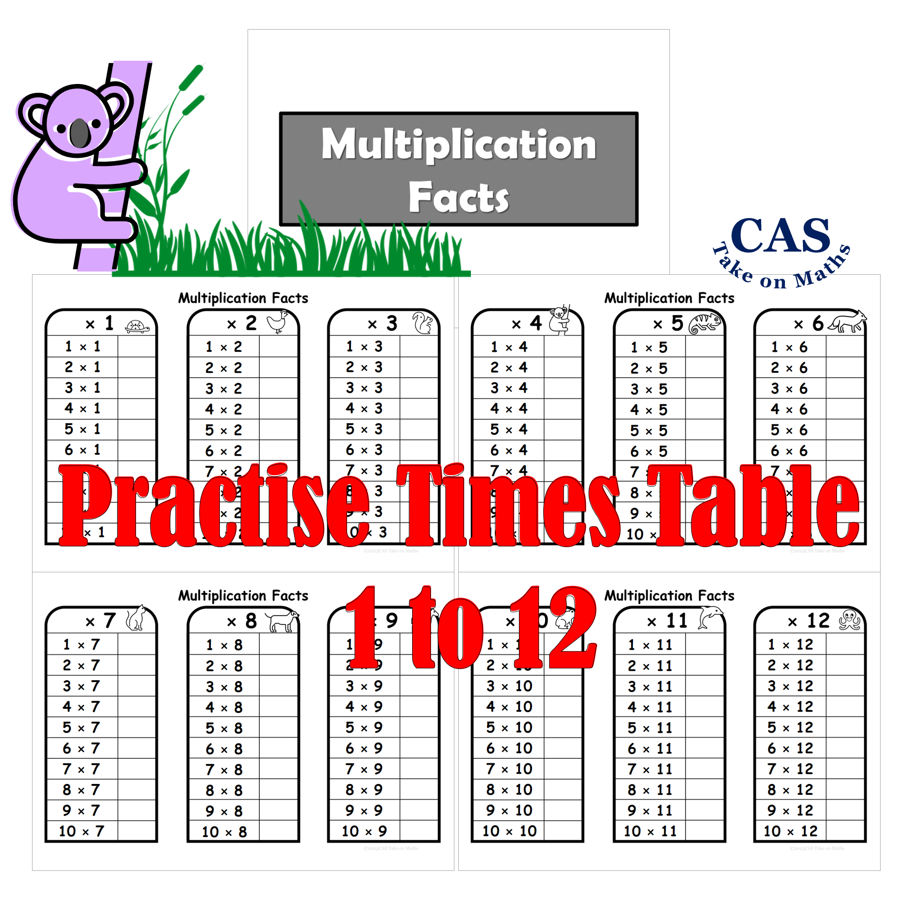Times Tables 1 To 12 Multiplication Practice Worksheets PowerPoint Australian Teachers Marketplace