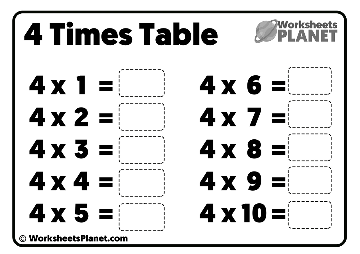 Times Table Worksheet Printable