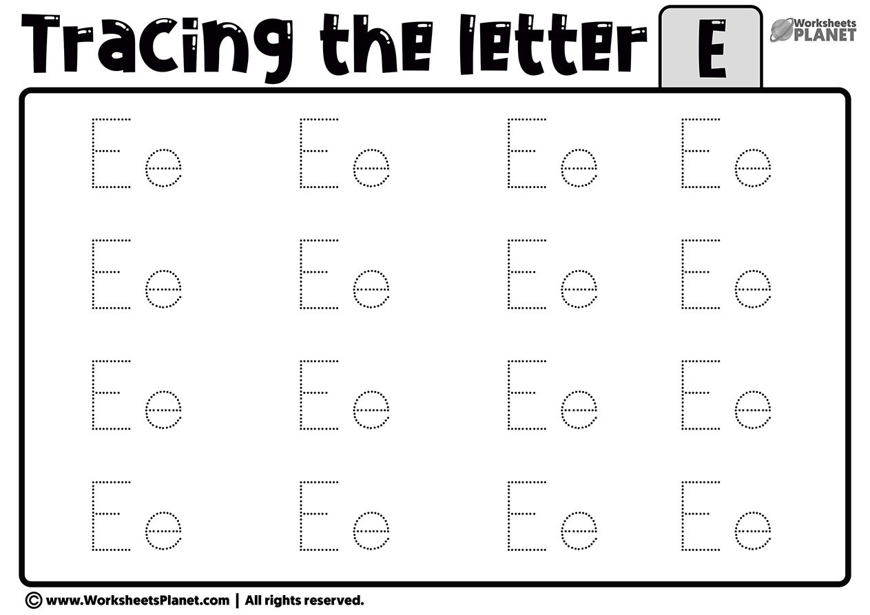 Letter E Printable Worksheets