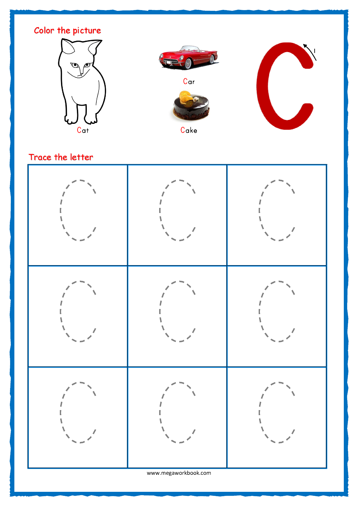 Tracing Letters Letter Tracing Worksheets Alphabet Tracing Worksheets Capital Letters Free Printables MegaWorkbook