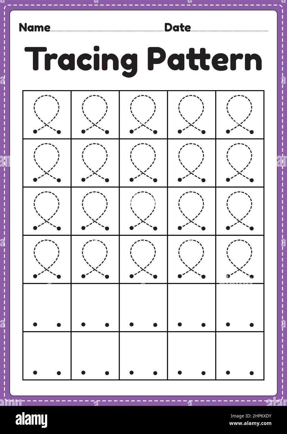 Tracing Shapes Worksheet For Kindergarten And Preschool Kids For Handwriting Practice And Educational Activities In A Printable Page Illustration Stock Vector Image Art Alamy