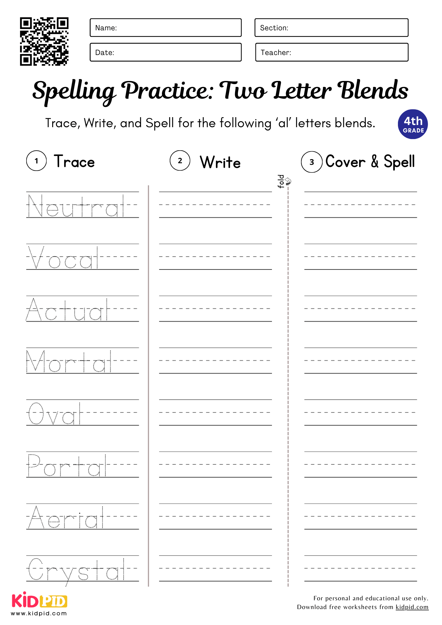 Two Letter Blends Worksheets For Grade 4 Kidpid