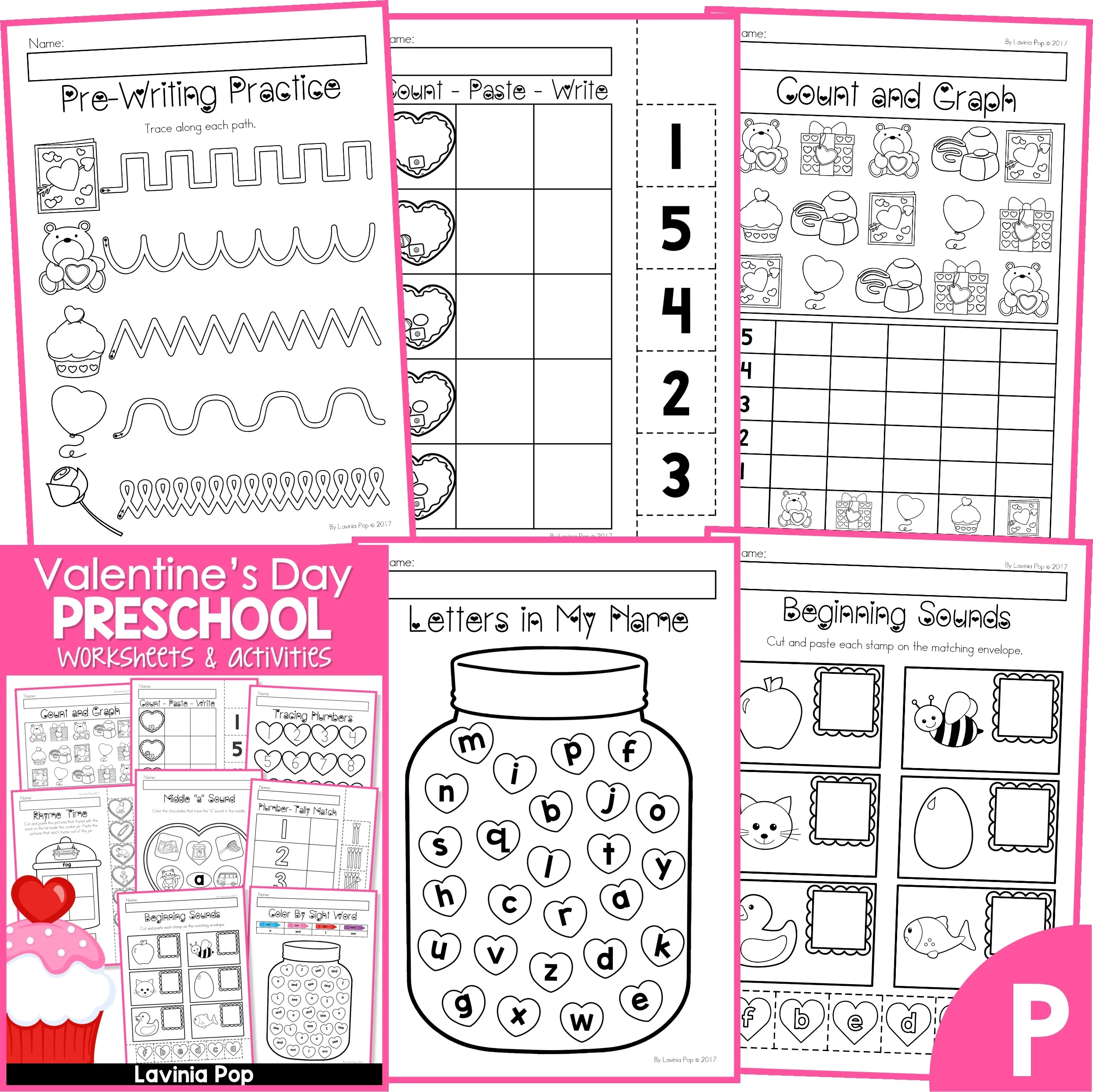 Valentine s Day Preschool Worksheets And Activities No Prep